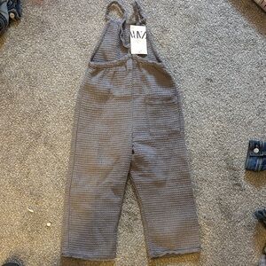 Girls Zara Charcoal Textured Overalls 4/5